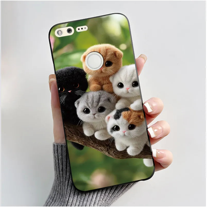 Case For Google Pixel 1 Soft Silicone Black Case For Google Pixel 1XL Elegant Style New Design Pattern Koi Dragon King Casing