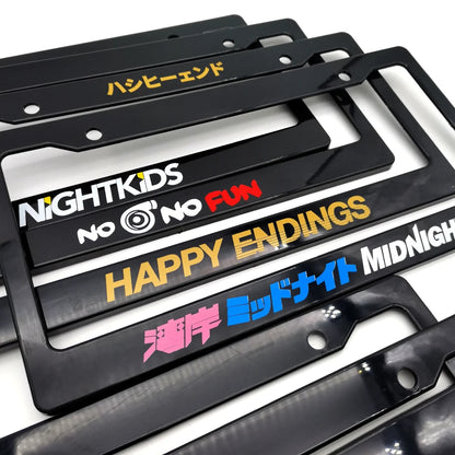 1 Pair(2pcs) JDM Racing Style USA Standard ABS Car License Plate Frame For Tofu Akina Fake Taxi Spoon Hokkaido Decoration Auto