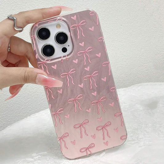 Case for iPhone 17 16 Butterfly Bow Print Phone Cases for iPhone 17 Air 15 14 13 12 11 Pro Max X XR XS 7 8 Plus SE2 16E Cover