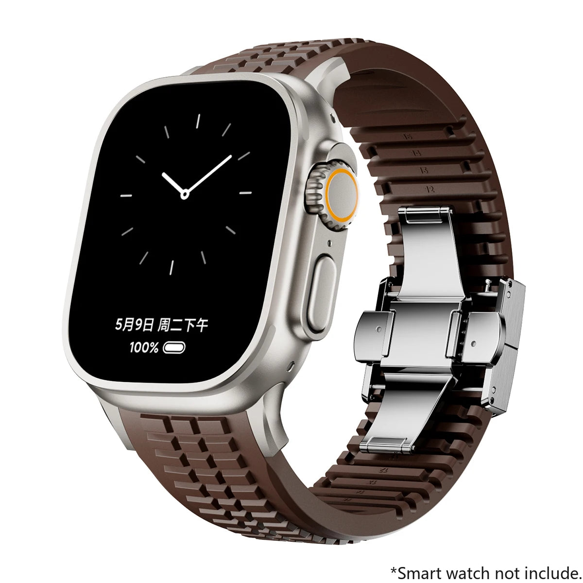 Silicone Band for Apple Watch 46mm 45 44mm 42 Sports Strap for Iwatch Ultra 2 49mm for Series 10 9 8 7 Se 6 5 Se Luxury Bracelet