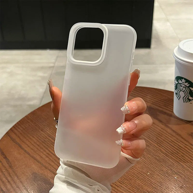 Soft Matte Candy Transparent Phone Case For iPhone 11 12 13 14 15 16 Pro Max Plus X Xs Max XR Shockproof Silicone Bumper Cover