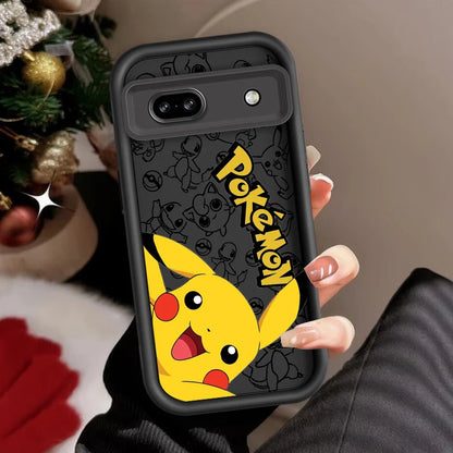P-Pokemones Cute Anime For Google Pixel 9 8A 8 7 7A Pro XL 5G Eye Ladder Phone Case Soft TPU Shockproof Cover