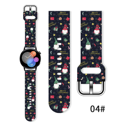 20mm Christmas 6 Strap for Samsung Galaxy Watch 7/6/5 40mm 44mm Band Replaceable Bracelet for Xiaomi Huawei Amazfit Watchband