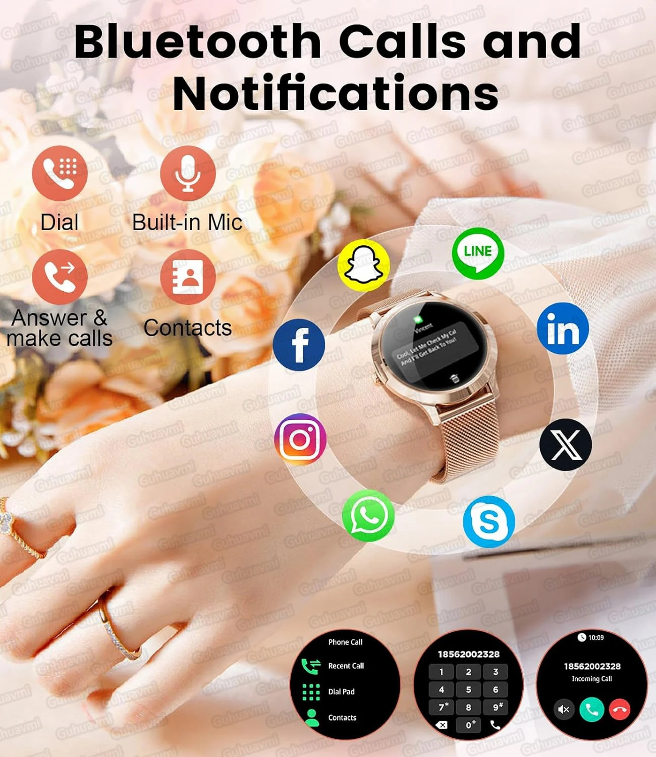 2025 New Smart Watch For Women Gift 1.32 Inch Full Touch Screen Sports Fitness Watches Bluetooth Calls Digital Smartwatch Ladies