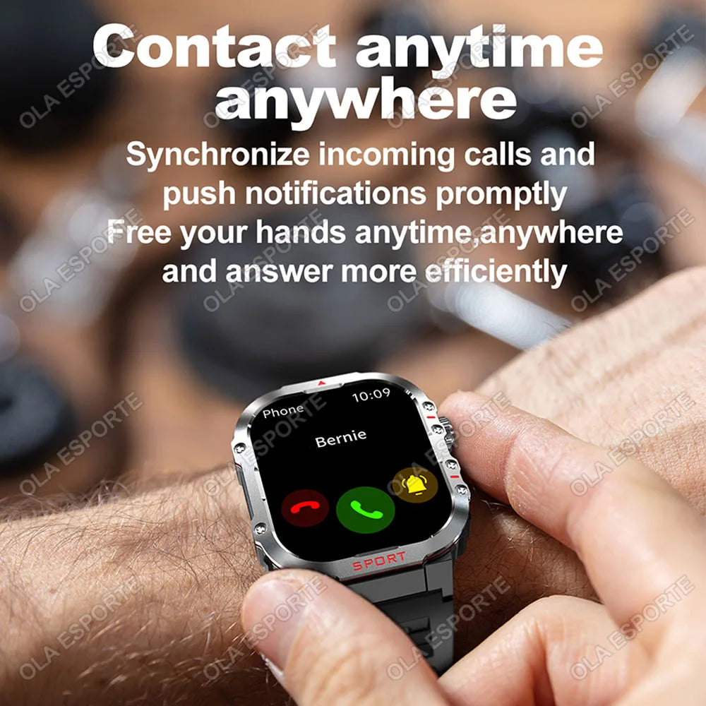 New in GPS Smart Watch For Men Wome Military Amoled Flashlight Waterproof Outdoor Sport Bluetooth Call Smartwatch Smart Band