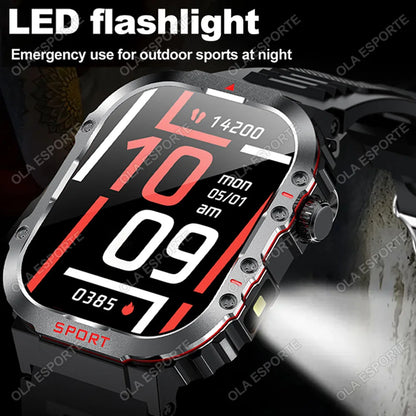 New in GPS Smart Watch For Men Wome Military Amoled Flashlight Waterproof Outdoor Sport Bluetooth Call Smartwatch Smart Band