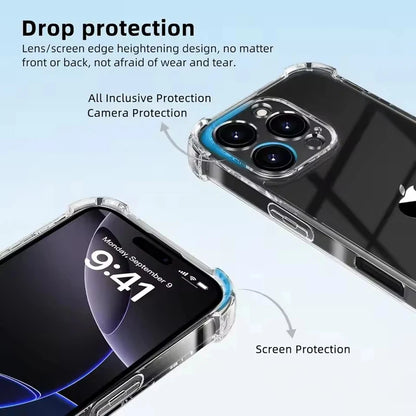 Transparent Silicone Soft Shockproof Case For iPhone 11 12 13 14 Pro Max 15 16 17 Plus 16e 17 AIR 12 Mini I17 i 17 5G Back Cover