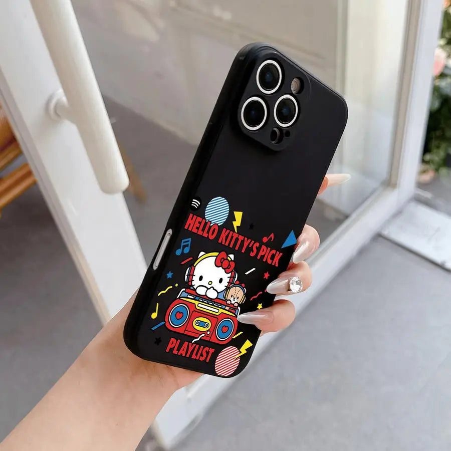 Hellokitty Mobile Phone Cases Iphone 16 Iphone 16/15/14/13/12/11/x/xs/xs Max Woman Black Phone Case Sanrio Sanrio Kt Gift