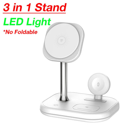 200W 4 In 1 Wireless Charger Stand Induction Super Fast Charging For Magsafe iPhone 16 15 14 13 Pro Max Apple Watch Airpods Pro