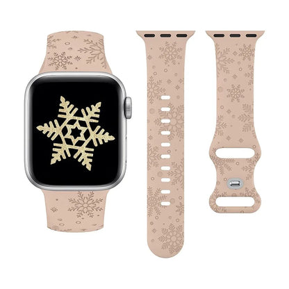 Christmas Engraved Strap For Apple Watch Band 49mm 46mm 45mm 44mm 42mm 40 41 Bracelet correa IWatch Series 11 10 SE 9 8 7 Ultra