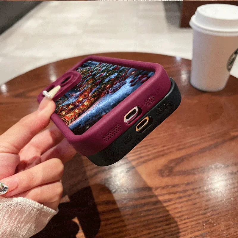 Christmas Tree Gift Snowy Town Landscape Phone Case for iPhone 17 16 15 Pro Max 14 13 12 11 MAX Plus Soft Cover