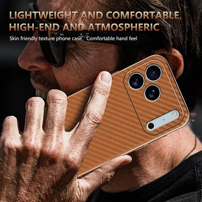 EUCAGR Luxury Carbon Fibre PU Leather Phone Case for iPhone 17 Air 17 Pro Max 16 15 14 13 12 11 Pro Max Bumper Coque Back Cover