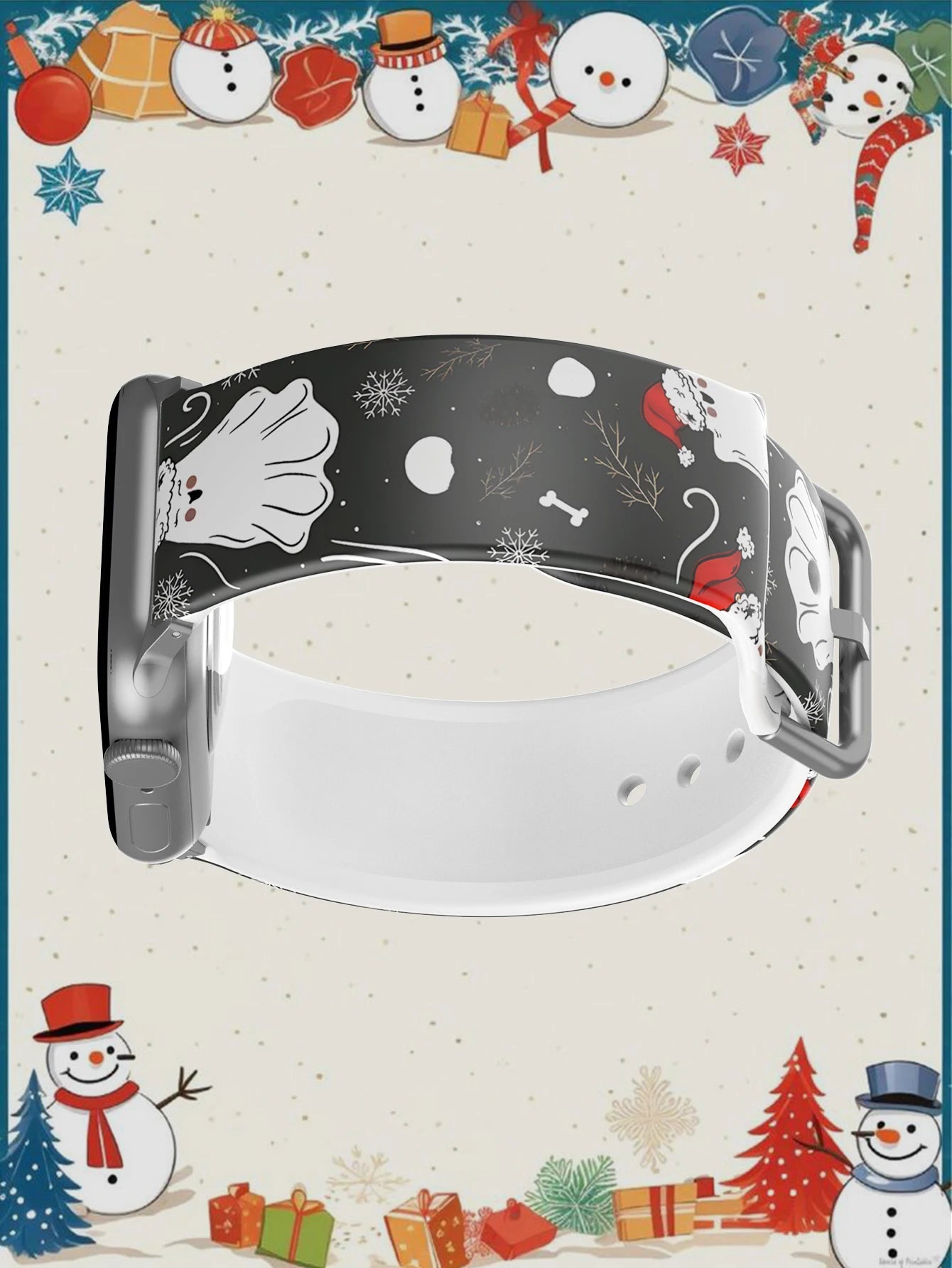 Christmas Hat Elf For Apple Watch Band 45 mm 44 40 41 38 42mm Christmas Ghost Bracelet iWatch Series 7 6 3 se 8 9 10 11 Ultra 3