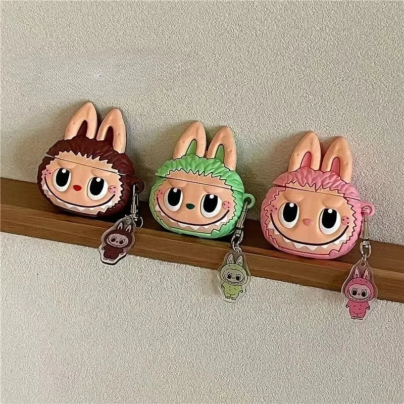 For Apple AirPods 1 2 3 4 Pro 2 Case 3D Cute Cartoon Silicone Earphone Protective Case Headphone Box With Pendant Cover