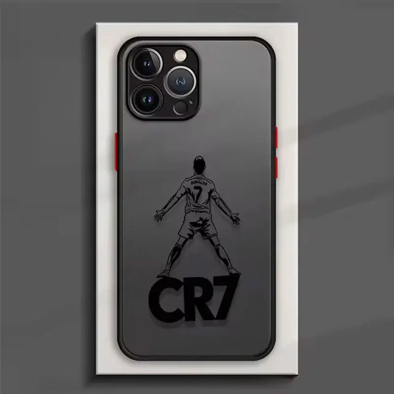 Famous Football Star Cristiano Ronaldo Number 7 Jersey For iPhone Case 16 15 14 13 12 11 Pro XR XS Max 7 8 Plus Phone Y2K Cover