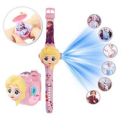 3D Cartoon Stitch Kids Watches For Girls Projection Unicorn Mickey Children Watch Digital Clock Gift Dropshipping montre enfant