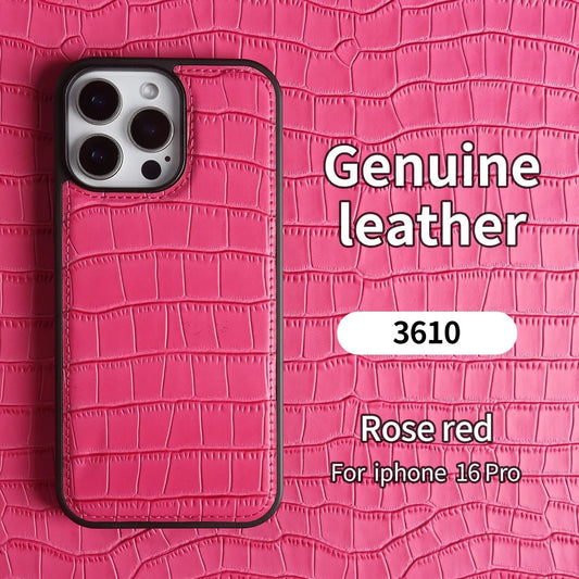 Premium Crocodile Pattern Genuine Leather Case For iPhone 16 Pro Max 15 14 13 12 11 XR Cowhide Back Cover Shell Protective Capa