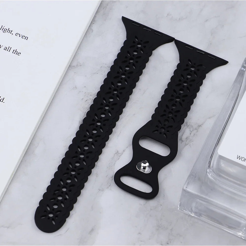 Silicone Sport Strap for Apple Watch Ultra Band 49mm 45mm 44mm 42mm 41mm 40/38mm Rubber Strap Bracelet Iwatch Series 8 7654 SE 3