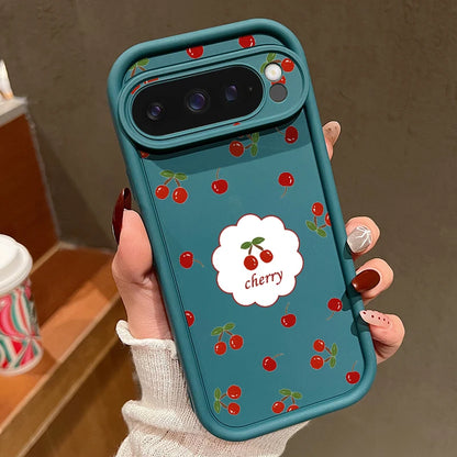 Cute Large Cherry Soft Phone Protector Case For Google Pixel 10 8 Pro 9A 8A 7A 9 10 Pro XL Shockproof Cover For Pixel 9 8 7 Pro
