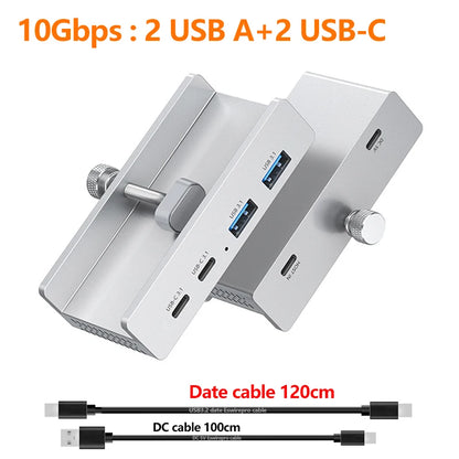 10Gbps USB HUB Clamp USB3.2/3.0/2.0 Splitter Adapter External Multi Clip Dock For iMac Macbook Lenovo Desktop PC Accessories