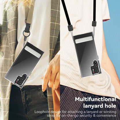 Clear Mobile Phone Case for Samsung Galaxy S25 S23 22 Ultra FE Plus with Metal Kickstand Transparent Stand Cases Slim Back Cover