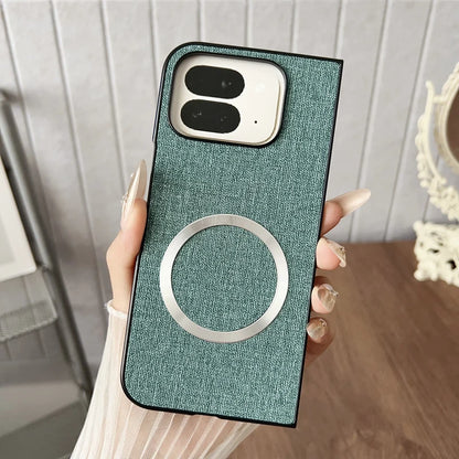 For Google Pixel 10 Pro Fold Case Magnetic PU Leather Lichee Pattern +PC Anti-slip Ultra Thin Cover for Google Pixel 10 Pro Fold