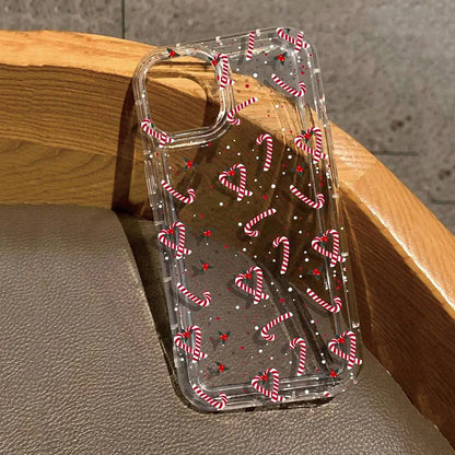 Winter Christmas Graphic Print Clear Case for iPhone 16 15 14 13 12 11 Pro Max Mini 16E XR SE2 7 8 Plus Shockproof Soft Cover