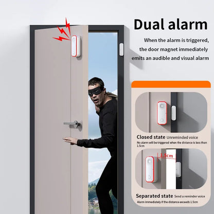 Tuya Door Magnetic Sensor WiFi Door and Window Alarm Door and Window Switch on-site Alarm Sound and Light Intelligent Alarm
