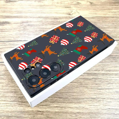 Creative Christmas Element Fashion Case for Samsung Galaxy S25 Edge S21 FE S24 Plus S23 Ultra S20 Black Soft Phone Cover