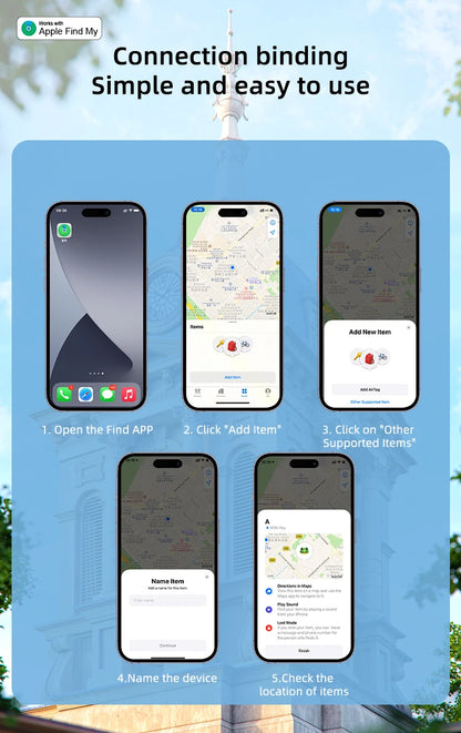 Timethinker GPS Tag Tracker Work with Apple Find My APP Bluetoot ITag Anti Lost Reminder Device MFI Smart Locator Pet Kid Finder