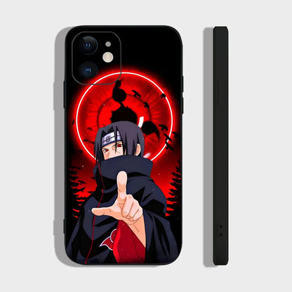 Classic Anime Narutos Uchiha Itachi Phone Case For IPhone 16 15 14 13 Pro Max 11 12 Mini X Xs XR Se 2022 Black Silicone Cover