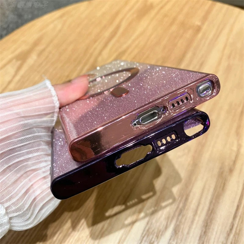 Glitter Luxury Magnetic Woman Case For Magsafe For Samsung Galaxy S24 S23 S22 S25 Ultra Plus Accessories Wireless Charging Cover