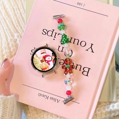 18/20/22MM Watch Band For Samsung Galaxy Watch 8/7/4 6 Classic 5 Pro Christmas Bead Elastic Strap For Amazfit Bip/GTS GT2 Huawei