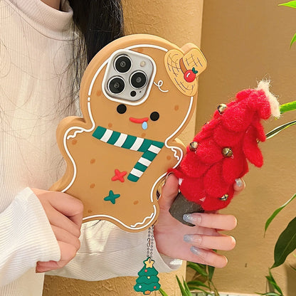 Silicone Cartoon 3d Gingerbread Man Suitable For Iphone 11 12 13 14 15 16 Pro Max Phone Back Cover Protective Case Soft Shell