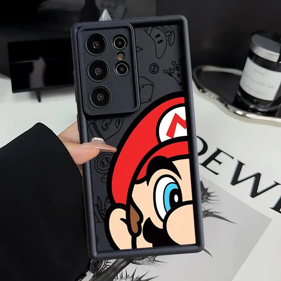 M-Mario Cartoon Phone Case for Samsung Galaxy S20 S24 Ultra FE S23 Plus S21 S22 S23 Ultra 5G Silicone funda