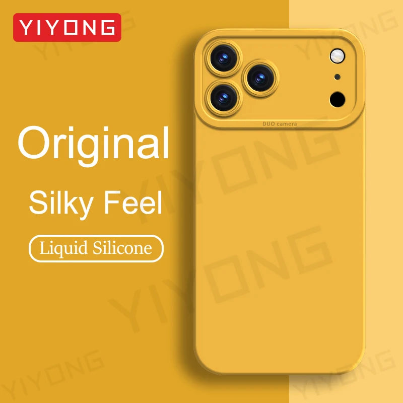 For iPhone17 Pro Max YIYONG Square Liquid Silicone Soft Cover For iPhone 17 16 15 14 12 13 iPhone17 Air iPhone15 Plus Phone Case