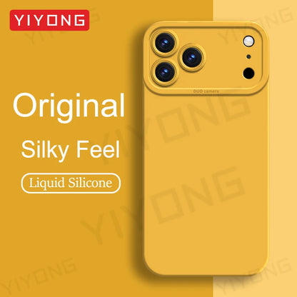 For iPhone17 Pro Max YIYONG Square Liquid Silicone Soft Cover For iPhone 17 16 15 14 12 13 iPhone17 Air iPhone15 Plus Phone Case