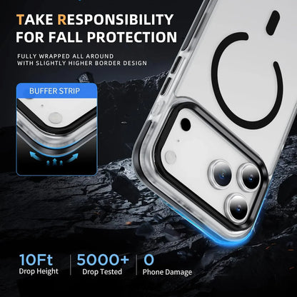 Luxury Transparent For Magsafe Wireless Charge Magnetic Case For iPhone 17/17AIR/17Pro/17 Pro Max Clear Shockproof Back Cover
