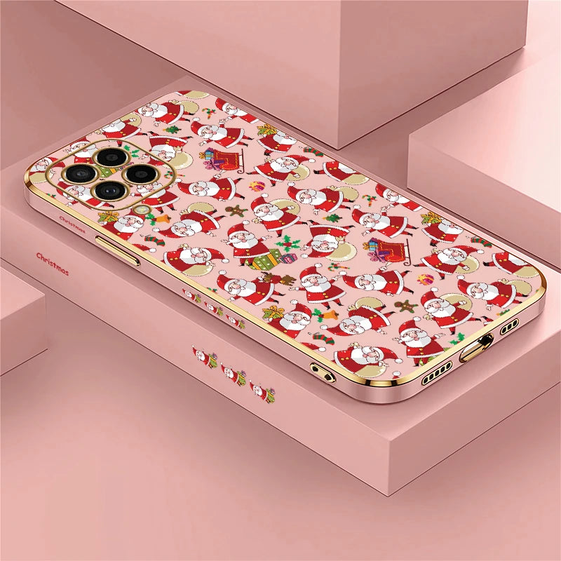 Christmas Deer Printed Phone Case For Samsung Galaxy M42 5G M62 M32 M22 M12 M54 M53 M33 M51 M02 M30S M13 Plating Soft Cover