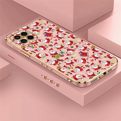 Christmas Deer Printed Phone Case For Samsung Galaxy M42 5G M62 M32 M22 M12 M54 M53 M33 M51 M02 M30S M13 Plating Soft Cover