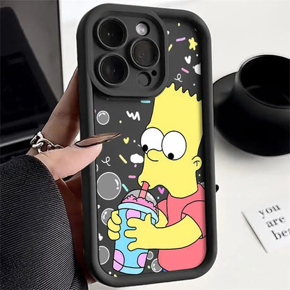 Case For Apple iPhone 11 15 Pro Max 14 Plus 13 12 Shockproof Protective Shell Silicone Funda Phone Cover Funny Cartoon SimpsonS
