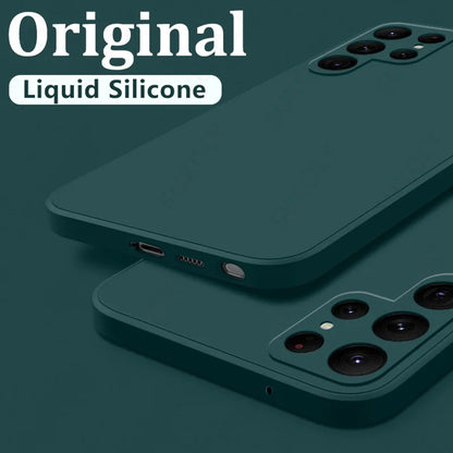 Case For Samsung Galaxy S24 S23 S22 S25 Ultra S24 FE A56 A55 A53 A52 A54 A16 A35 5G Shockproof Liquid Silicone Phone Cover Coque
