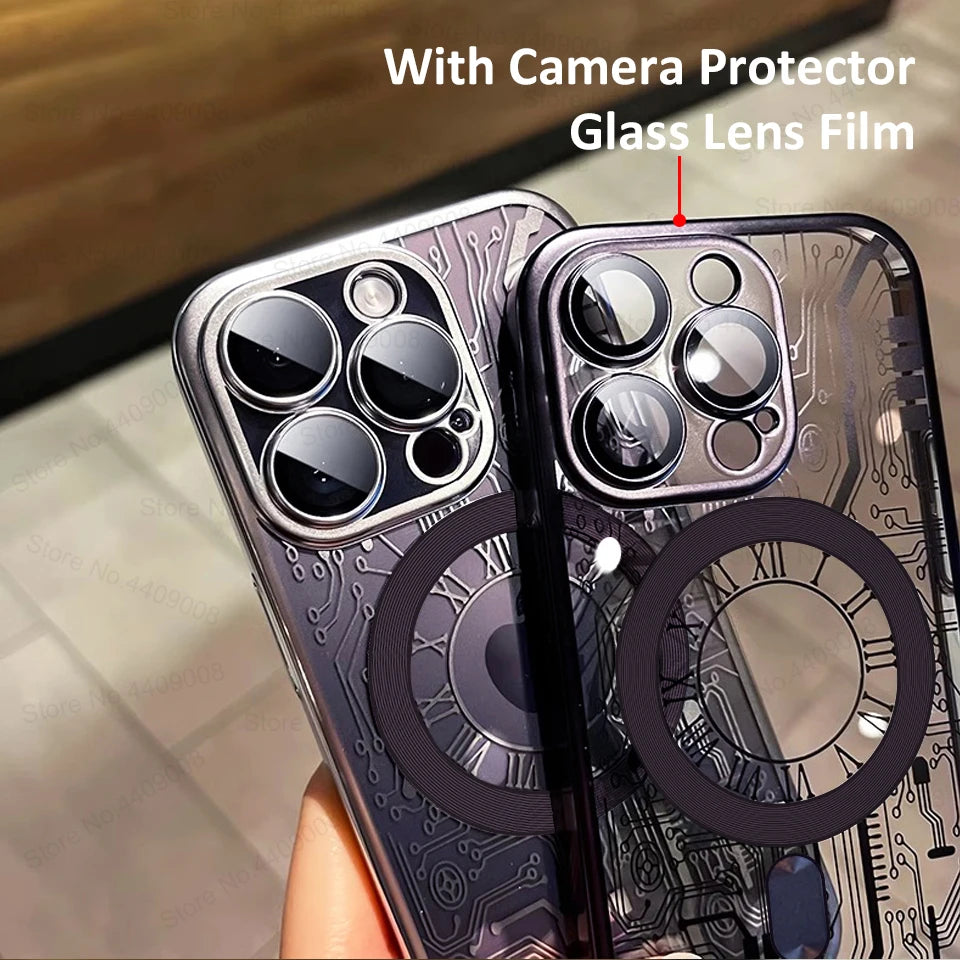 Luxury Plating For Magsafe Wireless Charge Case For iPhone 11 12 13 14 15 16 Pro Max Plus Phone Cases Soft Magnetic Bumper Cover