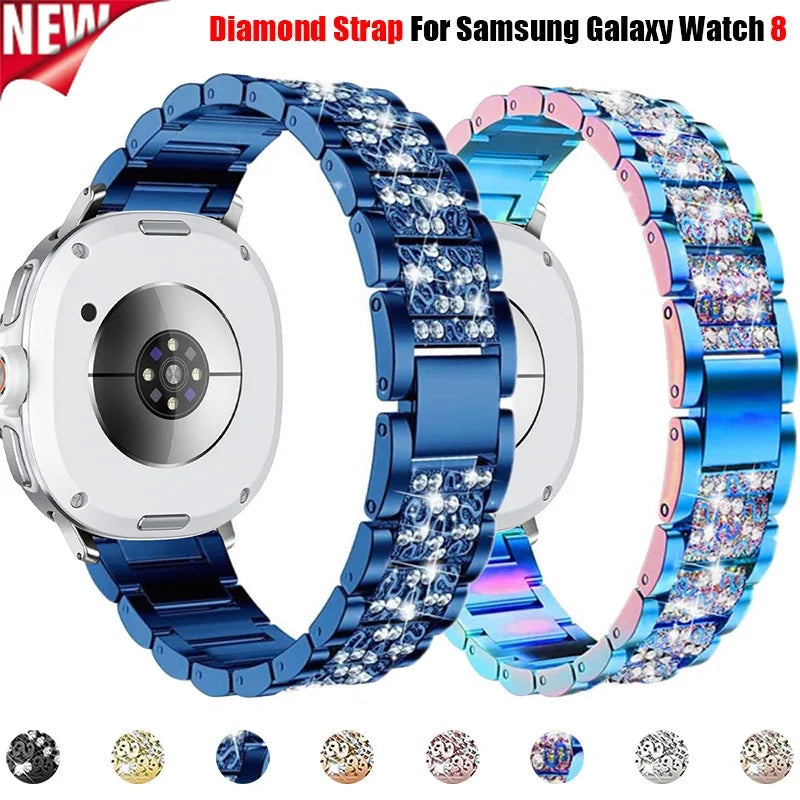 For Samsung Galaxy Watch 8 40 44mm Shining Rhinestone Bracelet Wristband For Galaxy Watch  8Classic /Ultra 2025 Band Accessories