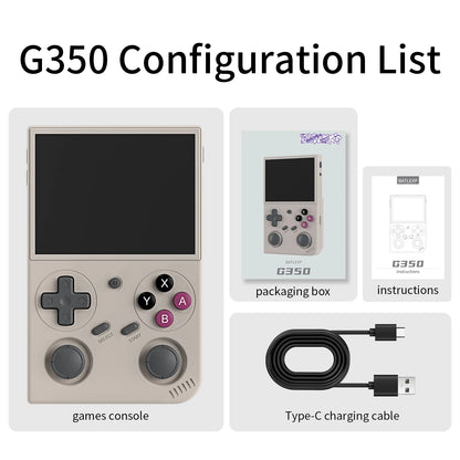 BATLEXP G350 Retro Handheld Game Console Linux 64-bit System 3.5" IPS Screen RK3326 Portable Pocket Video Player 64GB 4000 Games