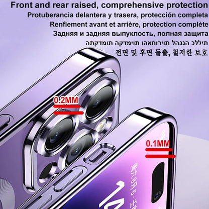 Magnetic Plating Case For iPhone 15 16 14 17 13 12 11 Pro Max Air Camera Lens Protector Glass For Magsafe Wireless Charger Cover