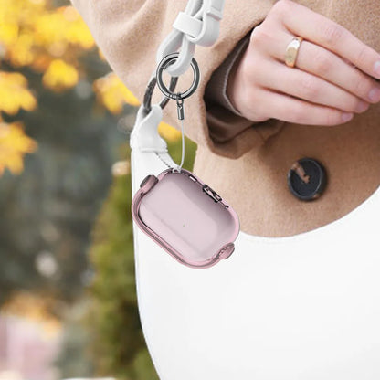 New Music Holder Cover For AirPods 4 Pro 2 AirPods Pro3 Pink Clear Bluetooth Earphone Cases For AirPods 2 3 Funda With Keychain