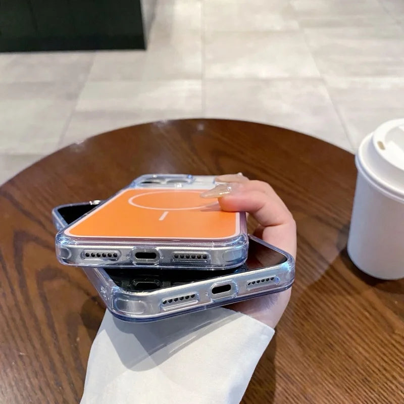 Anti-yellowing Matte Back Panel Magnetic Phone Case For IPhone17 Pro Max Air Wireless Charging Clear Soft Border Anti-Drop Cover