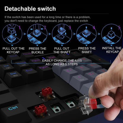 E-YOOSO Z14 RGB USB Mechanical Gaming Wired Keyboard Red Switch 104 Key Russian Brazilian Portuguese Gamer for Computer laptop