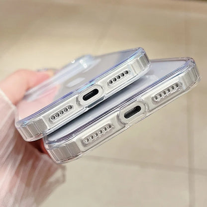 Original Clear Acrylic Phone Case For iPhone 17 Air 16 15 14 13 11 12 Pro Max Mini 8 7 Plus XS For Magsafe Wireless Charge Cover